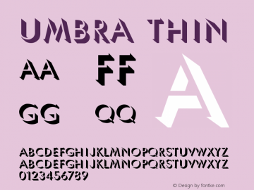 Umbra Thin Version 001.000 Font Sample