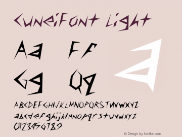 CuneiFont Light Version 001.000 Font Sample