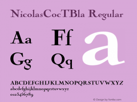 NicolasCocTBla Regular Version 001.005 Font Sample