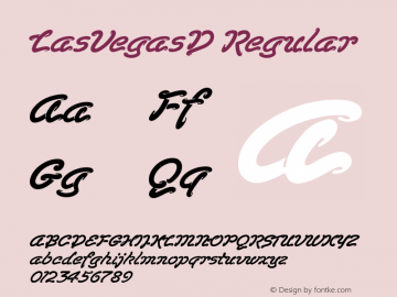 LasVegasD Regular Version 001.005 Font Sample