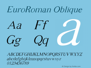 EuroRoman Oblique Version 001.000图片样张