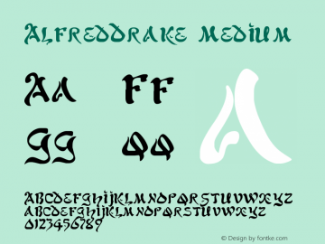 AlfredDrake Medium Version 001.000 Font Sample