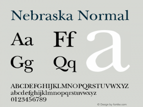 Nebraska Normal Version 001.003 Font Sample
