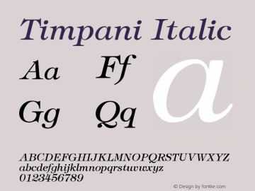 Timpani Italic Version 001.003图片样张