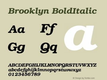 Brooklyn BoldItalic Version 001.003图片样张