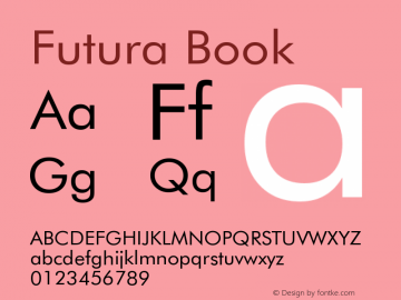 Futura Book Version 003.001 Font Sample