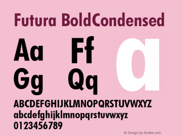 Futura BoldCondensed Version 003.001图片样张