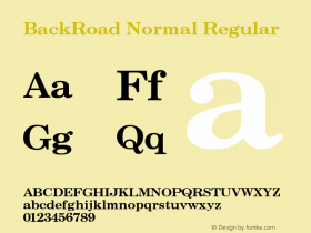 BackRoad Normal Regular Unknown Font Sample