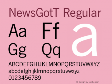 NewsGotT Regular Version 001.005 Font Sample