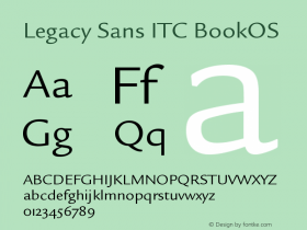 Legacy Sans ITC BookOS Version 001.005 Font Sample