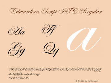 Edwardian Script ITC Regular Version 001.005 Font Sample