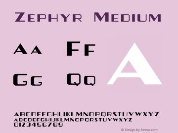 Zephyr Medium Version 001.000 Font Sample