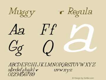 Muggy ttnorm Regular Altsys Metamorphosis:10/27/94 Font Sample