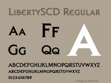 LibertySCD Regular Version 001.005 Font Sample