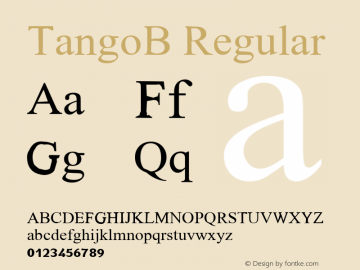 TangoB Regular Glyph Systems 21-July-95 Font Sample