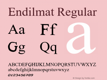 Endilmat Regular Glyph Systems 21-July-95 Font Sample