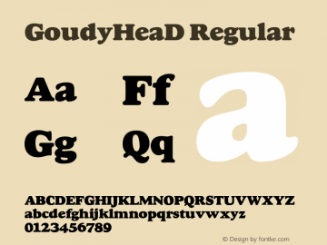 GoudyHeaD Regular Version 001.005图片样张