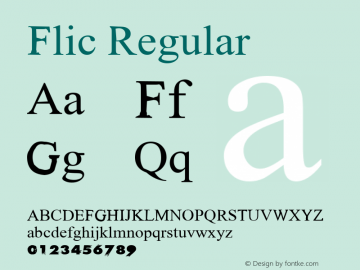 Flic Regular Glyph Systems 21-July-95 Font Sample