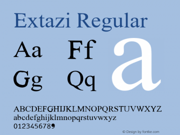 Extazi Regular Glyph Systems 21-July-95 Font Sample