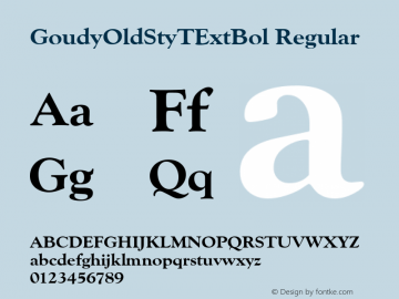 GoudyOldStyTExtBol Regular Version 001.005图片样张