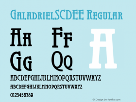 GaladrielSCDEE Regular Version 001.005 Font Sample