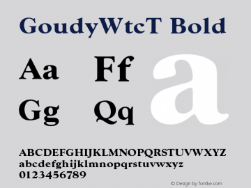 GoudyWtcT Bold Version 001.005图片样张