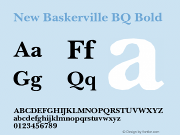 New Baskerville BQ Bold Version 001.000图片样张