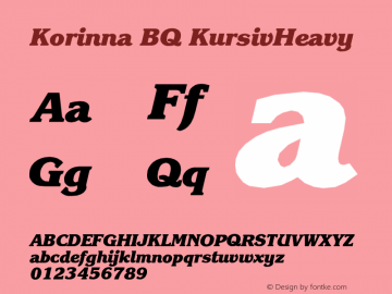 Korinna BQ KursivHeavy Version 001.000图片样张