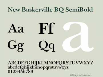 New Baskerville BQ SemiBold Version 001.000图片样张