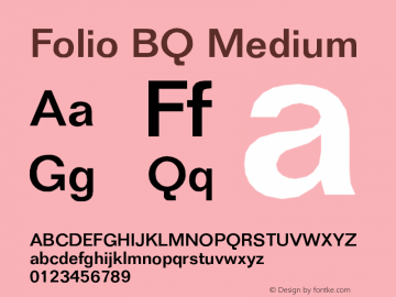 Folio BQ Medium Version 001.000 Font Sample