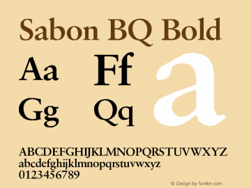 Sabon BQ Bold Version 001.000 Font Sample