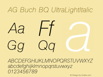 AG Buch BQ UltraLightItalic Version 001.000图片样张