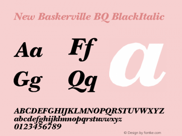 New Baskerville BQ BlackItalic Version 001.000图片样张