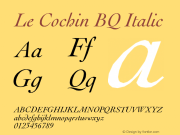 Le Cochin BQ Italic Version 001.000图片样张