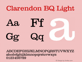 Clarendon BQ Light Version 001.000 Font Sample