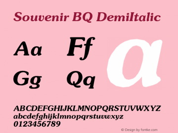 Souvenir BQ DemiItalic Version 001.000图片样张