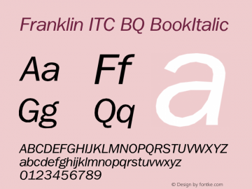 Franklin ITC BQ BookItalic Version 001.000图片样张