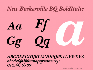 New Baskerville BQ BoldItalic Version 001.000图片样张
