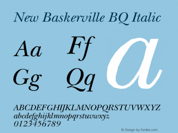 New Baskerville BQ Italic Version 001.000图片样张