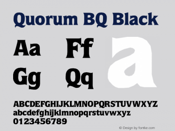 Quorum BQ Black Version 001.000 Font Sample