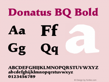 Donatus BQ Bold Version 001.000 Font Sample