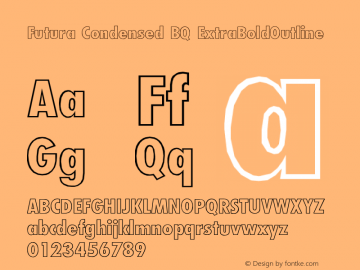 Futura Condensed BQ ExtraBoldOutline Version 001.000图片样张