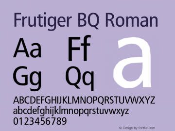 Frutiger BQ Roman Version 001.000图片样张