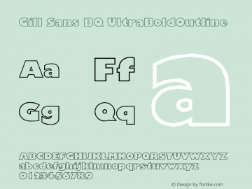 Gill Sans BQ UltraBoldOutline Version 001.000 Font Sample