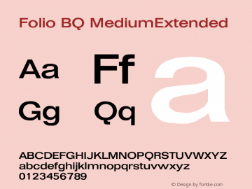 Folio BQ MediumExtended Version 001.000 Font Sample