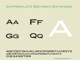 Copperplate BQ HeavyExtended Version 001.000 Font Sample