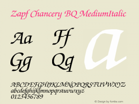 Zapf Chancery BQ MediumItalic Version 001.000图片样张