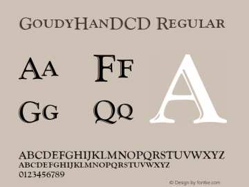 GoudyHanDCD Regular Version 001.005 Font Sample