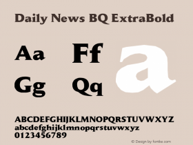 Daily News BQ ExtraBold Version 001.000 Font Sample