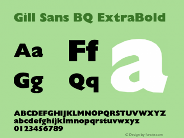 Gill Sans BQ ExtraBold Version 001.000 Font Sample